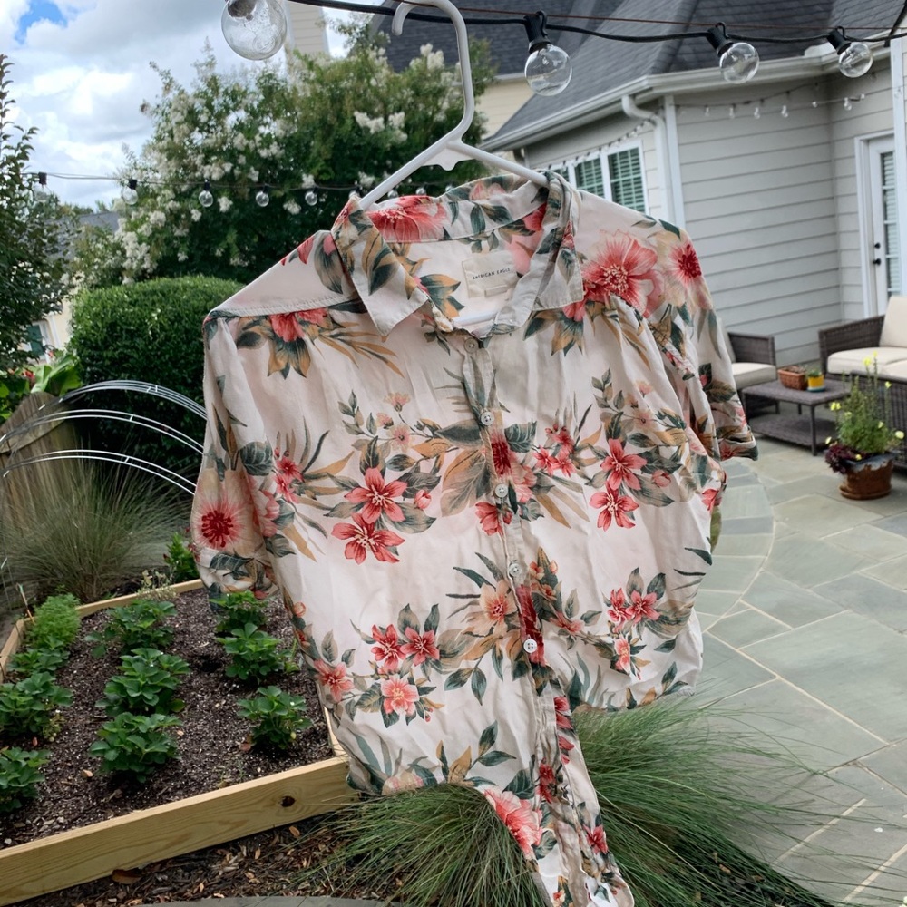 Tropical colerful cropped shortsleeve